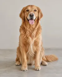 Good photo: a golden retriever facing the camera
