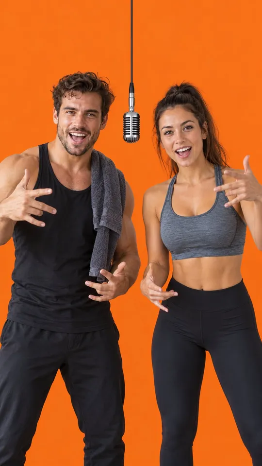 Two gym buddies rapping together