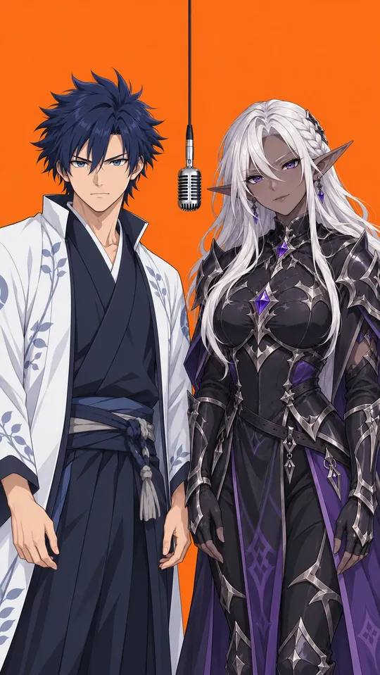 Two anime characters in the Hotel Lobby booth