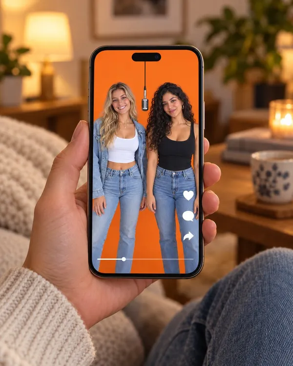 A phone playing a Hotel Lobby AI video in a short video app